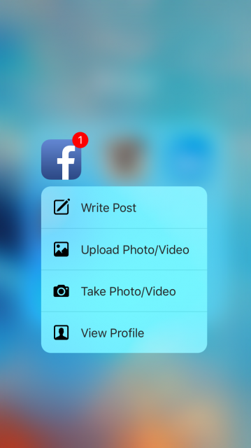 Facebook 3D Touch